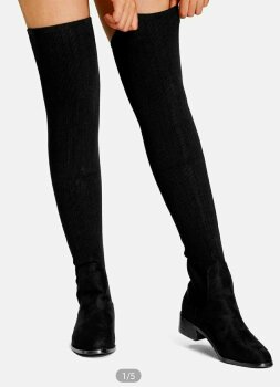 Botas altas negras de tejido ajustable de Shein de segunda mano - GoTrendier