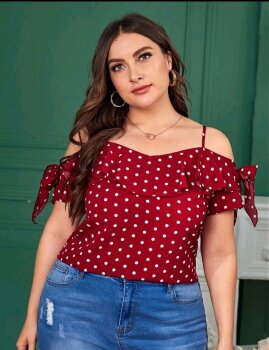 Blusa roja lunares de Shein de segunda mano - GoTrendier