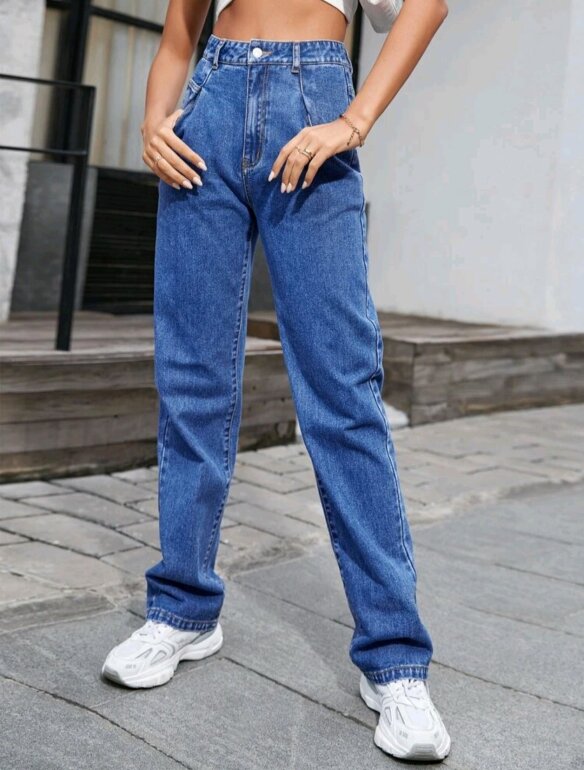 Boyfriend jeans color azul marino de Shein de segunda mano - GoTrendier