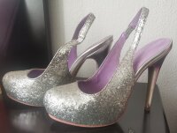 Zapatillas Andrea plata de lentejuelas de segunda mano - GoTrendier