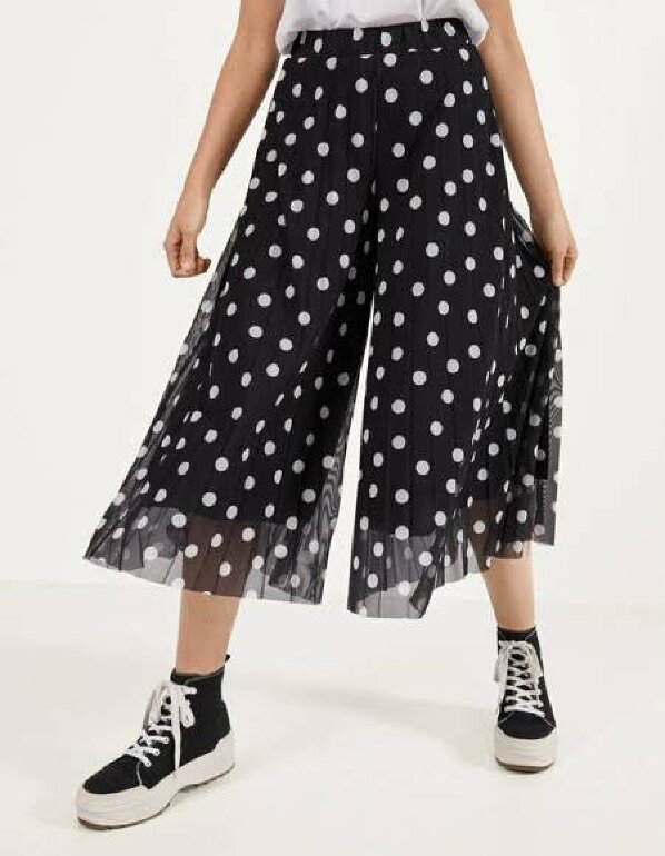 Pantalone culotte Minueto verde lunares verdes