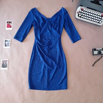 Vestido formal azul rey de Maria Bonita de segunda mano - GoTrendier