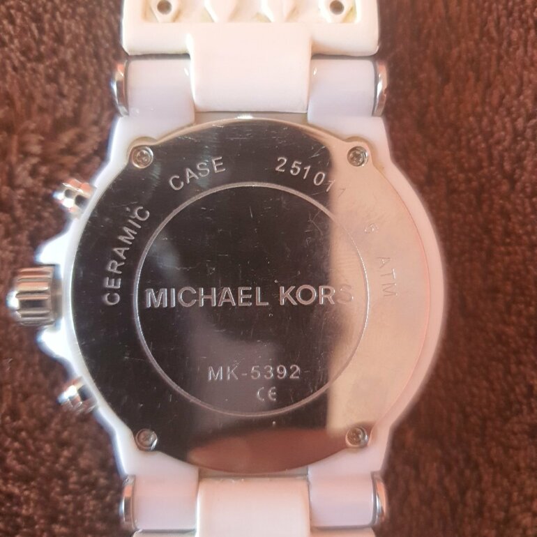 MK MODEL 5392 - White Real Michael Kors Watch Michael Kors Jeweled Face Watch DESIGNER MK-5392 WHITE BAND  main image 3