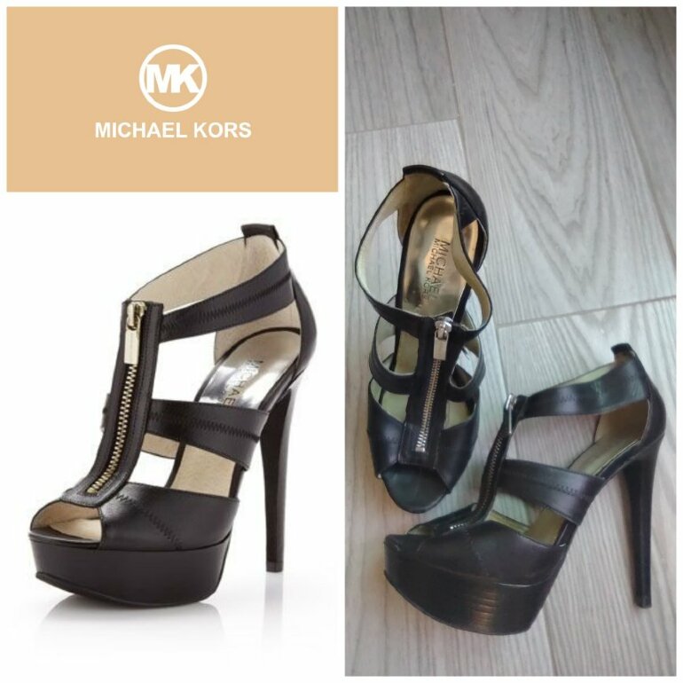 Tacones de Piel con Plataforma MK de Michael Kors de segunda mano -  GoTrendier