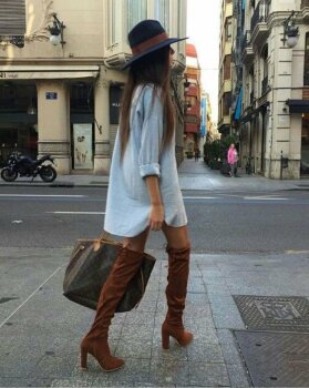 Botas largas C\u0026A café de segunda mano - GoTrendier