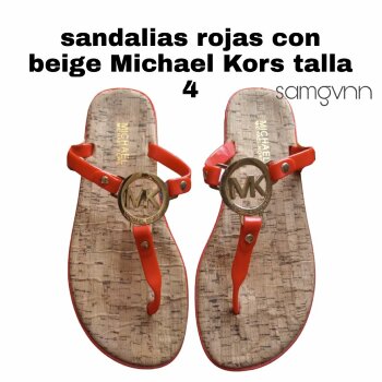 🌟sandalias rojas Michael Kors talla 4🌟 de segunda mano - GoTrendier