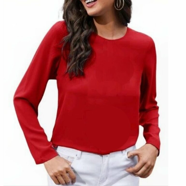 blusa roja manga 3 4