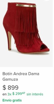 Botines de tacón Andrea rojos de segunda mano - GoTrendier