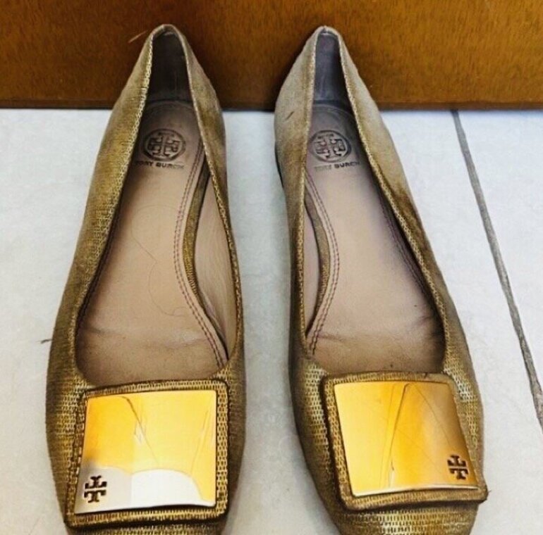 Flats TORY BURCH dorados 6.5 mx de segunda mano - GoTrendier
