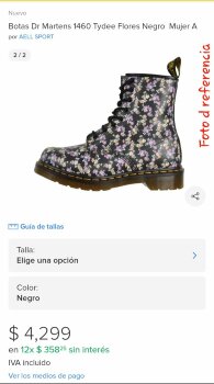 Botas floreadas DR. MARTENS de segunda mano - GoTrendier