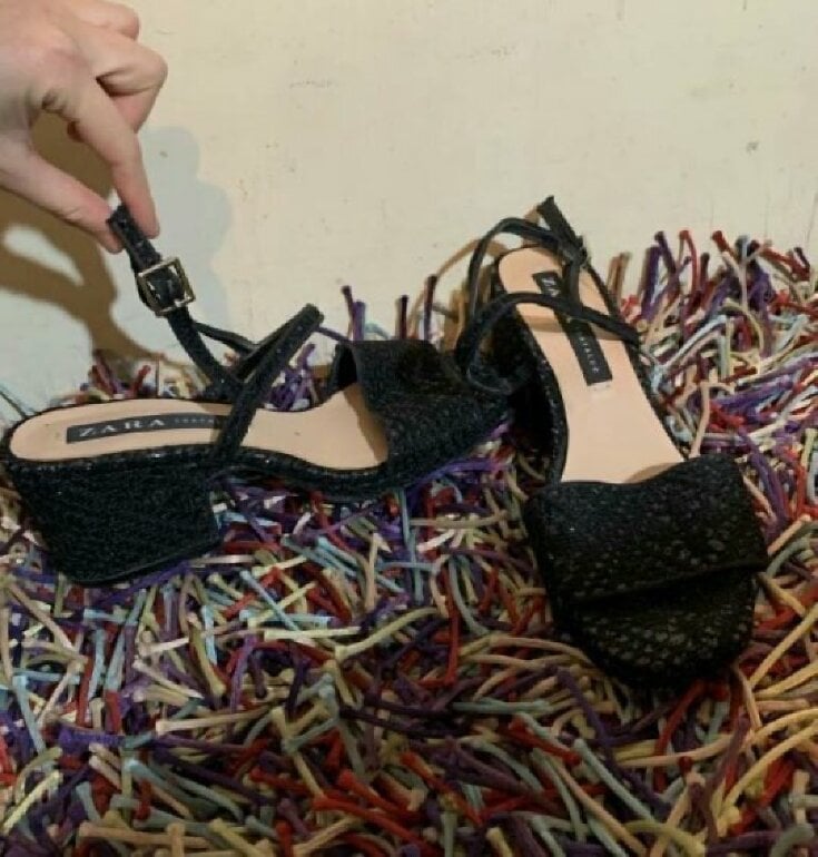 Sandalias con brillos Zara de segunda mano - GoTrendier