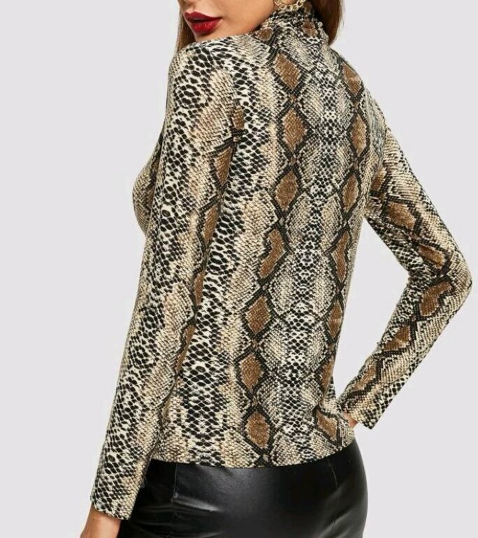 HOT Blusa Animal Print Blusas De Serpiente Shein Blusas De