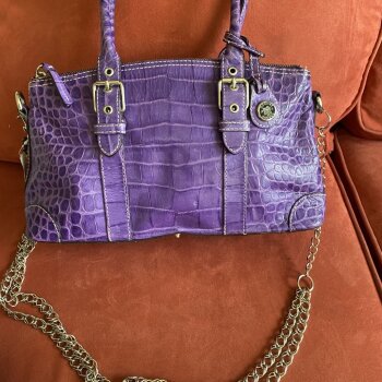 Borsa a mano vintage Dooney Bourke vera pelle di struzzo nera