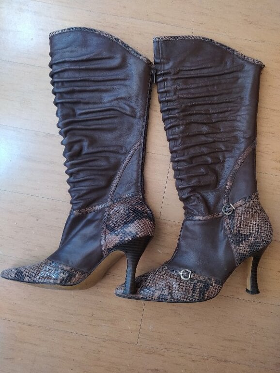 Knee High Botas De Vibora Andrea Calzado Bota Extra Larga Andrea