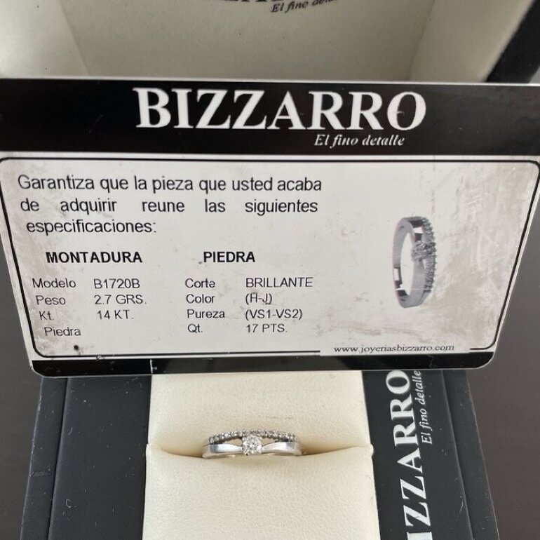 Joyerías Bizzarro Anillos De Compra Compromiso Oro Blanco Anillos