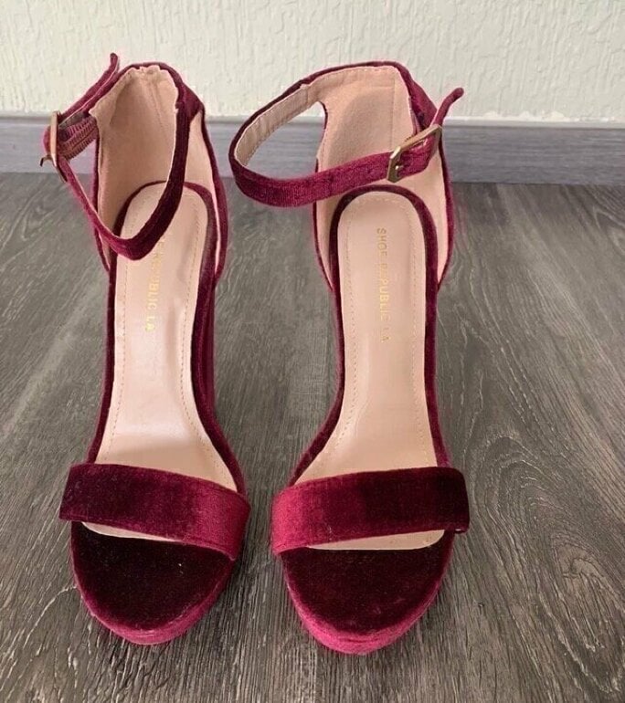 TACONES VINO DE TERCIOPELO de Shoe Republic La de segunda mano