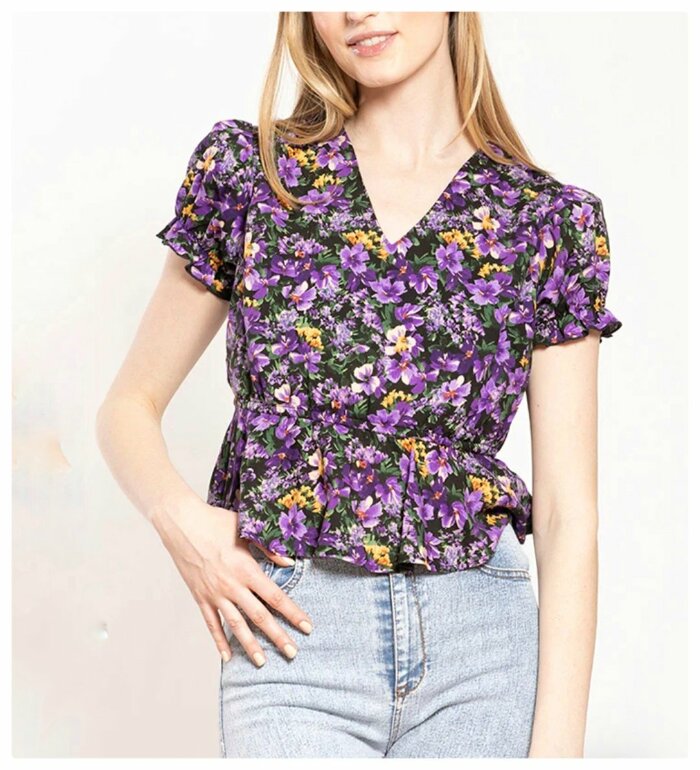 Blusas Moradas Juveniles Blusa Floreada Biography De Segunda Mano