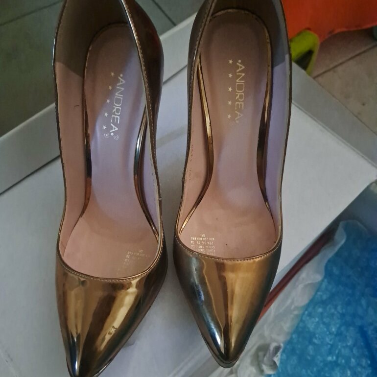 Zapatillas Altas Zapatillas Color Oro Andrea Zapatillas De Punta