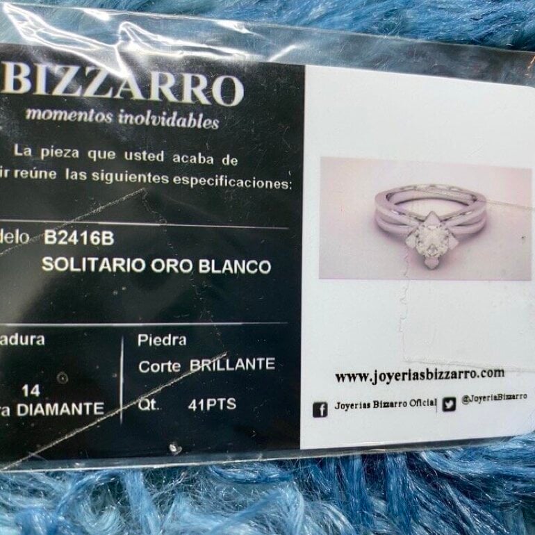 Anillo Oro Blanco 14K 41 Pts de diamante de Bizzarro de segunda