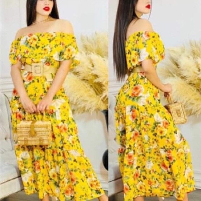 Vestido Tipo Vestidos Largos Estilo Campesino Maxi Vestido