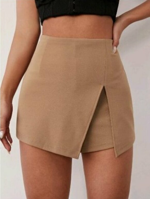 Falda Color Camel Ropa Mujer Falda Short Color Camel De Shein De