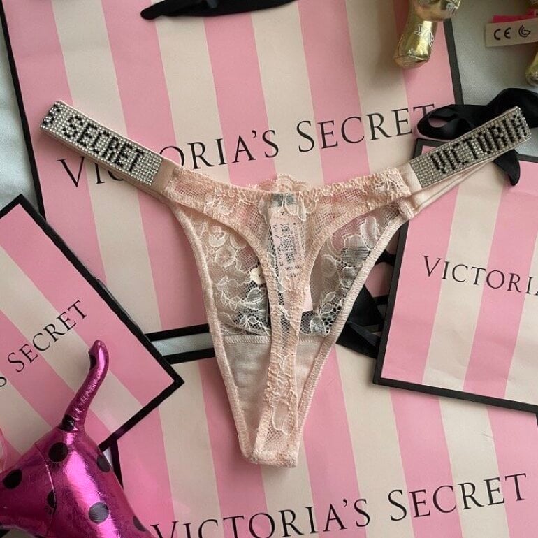 Victoria's Secret Pink Lenceria Mexico Pantie Tanga Brillos