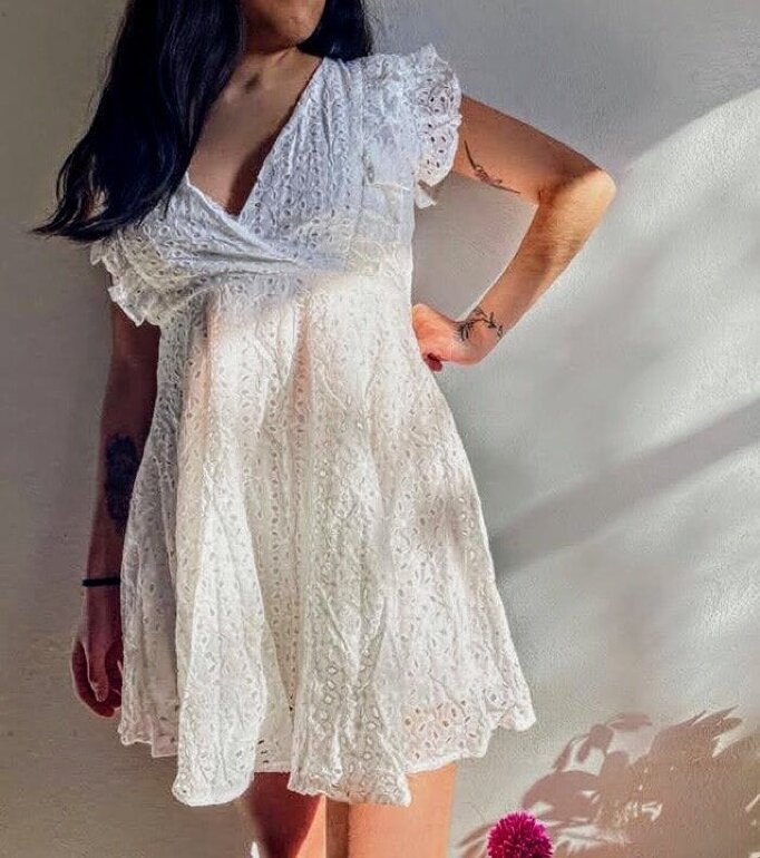 Vestido campesino blanco de Shein de segunda mano GoTrendier