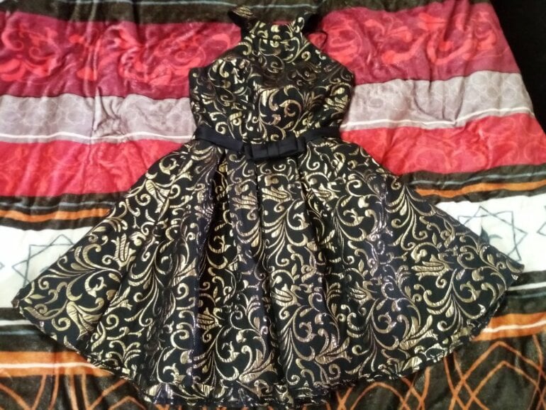 Vestidos Cortos Vestidos Color Dorado Con Negro Modelo Vestido