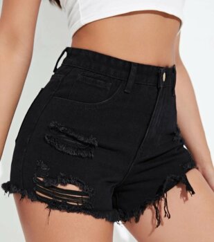 Short Cachetero Mezclilla Short Cachetero Negro De BDG (Urban