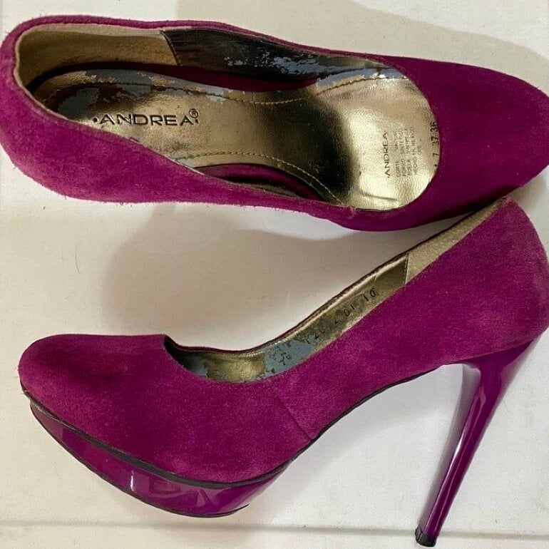 Zapatos Morados Zapatos Tacon Terciopelo Zapatos Morados Salon