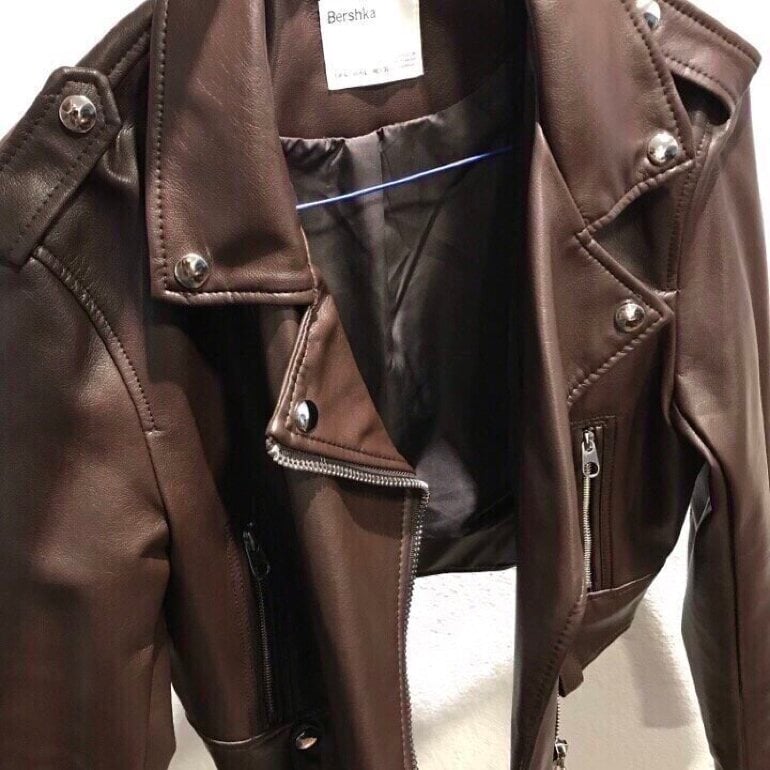 Mujer Bershka Bershka Abrigo Morado Chaqueta Plateada Mujer