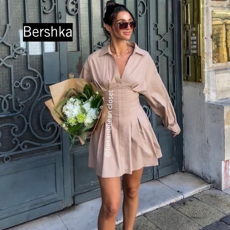 Bershka vestido café claro de segunda mano GoTrendier