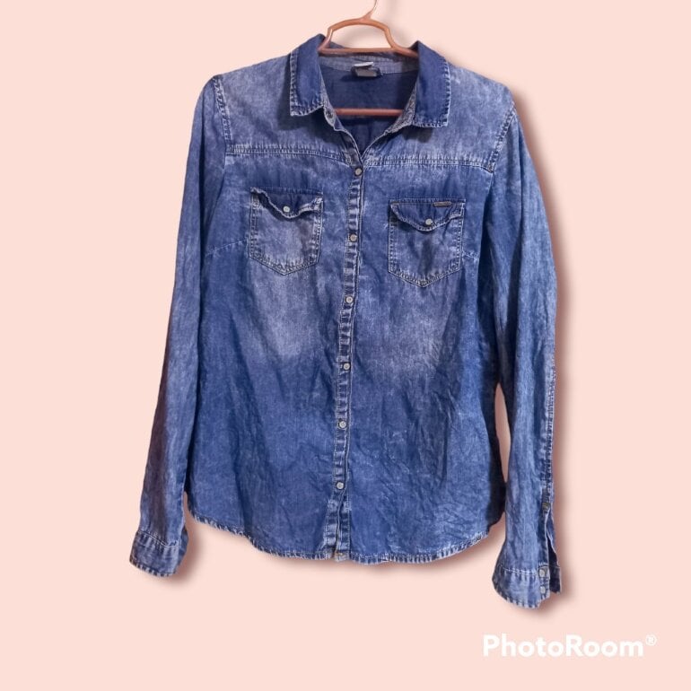Ropa Camisa Vaquera Mujer Bershka Jeans Blusa Morada Bershka