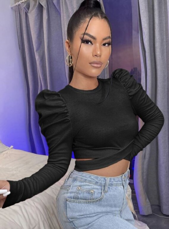 Camiseta Sexy Manga gigot de Shein de segunda mano GoTrendier