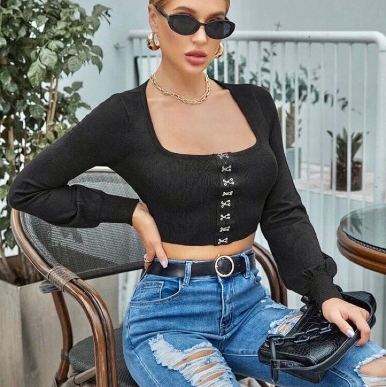 Blusas Negras Blusas Modernas De Shein Jeans Blusa Negra