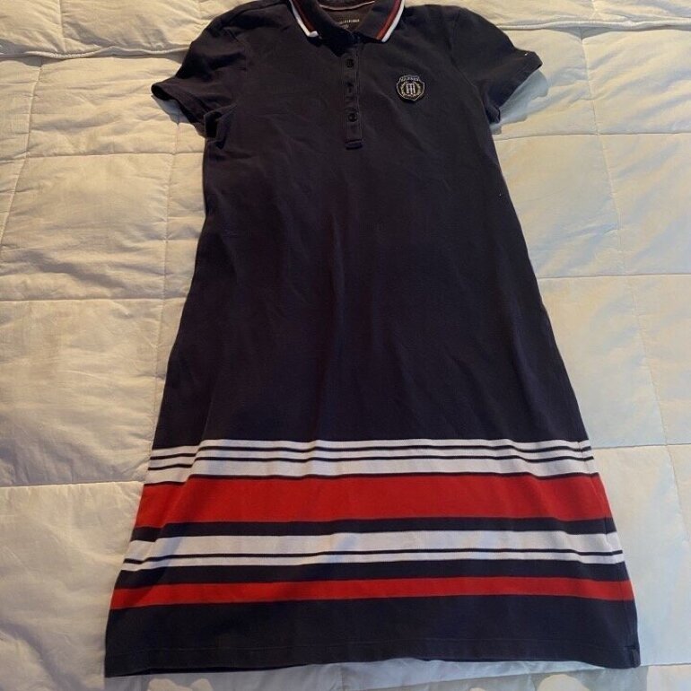 tommy hilfiger vestido azul marino