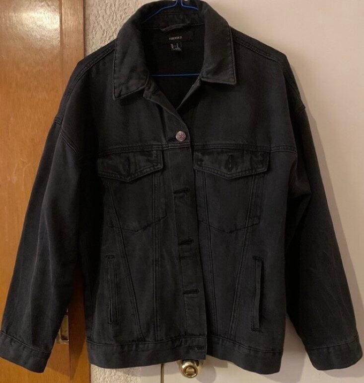 Chamarra Negra Forever 21 Chamarra De Piel Negra Cuero De Forever