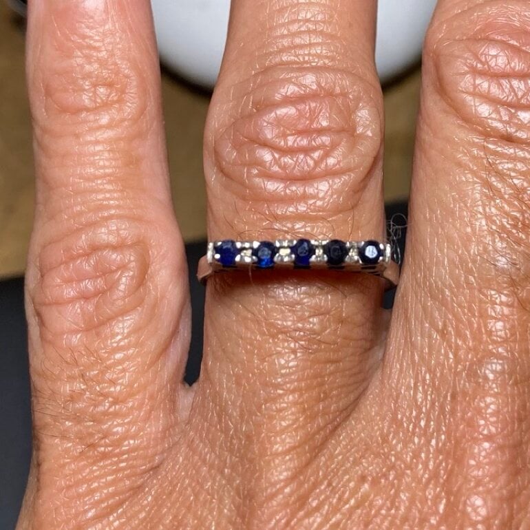 Anillo Plata/paladio y zafiros de Otras marcas de segunda mano