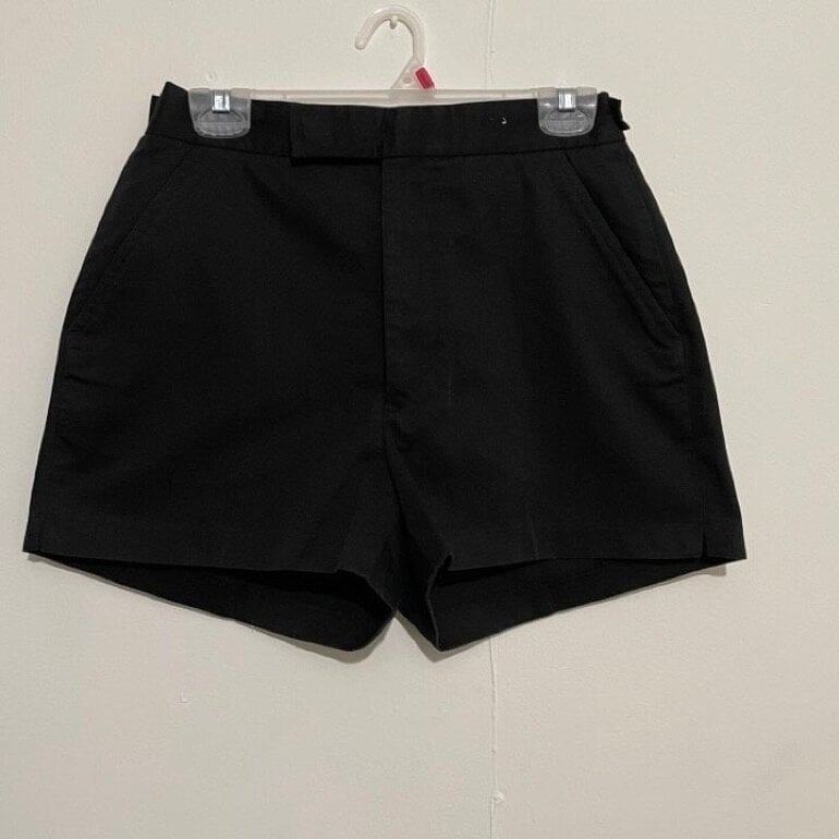 Pantalon De Vestir Short Negro Hombre Pantalones Cortos De Malla - Main Image