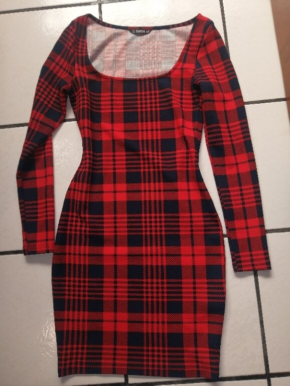Shein Vestido Rojo Cuadros Cuadros Vestidos Pegados De Shein Cmo