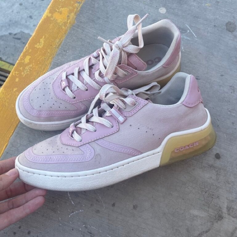 HOT Coach Rosas Coach De Bota Tenis Coach Rosas Gamuza