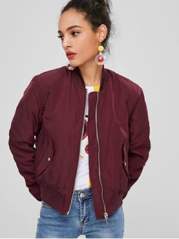 Bomber Jacket Bershka color vino de segunda mano GoTrendier
