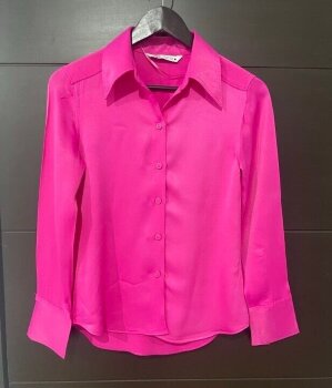 Mujer Blusa Satinada Rosa Zara Camisa Satinada Rosa Zara De