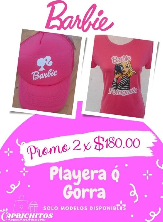 Blusas Niña Playera Barbie Talla CH Manga Corta Con Estampado De