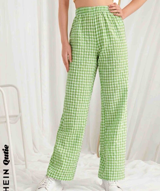 Pantalón cuadros blanco y negro de Shein de segunda mano GoTrendier