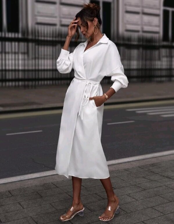 Vestido blanco cruzado de Shein de segunda mano GoTrendier