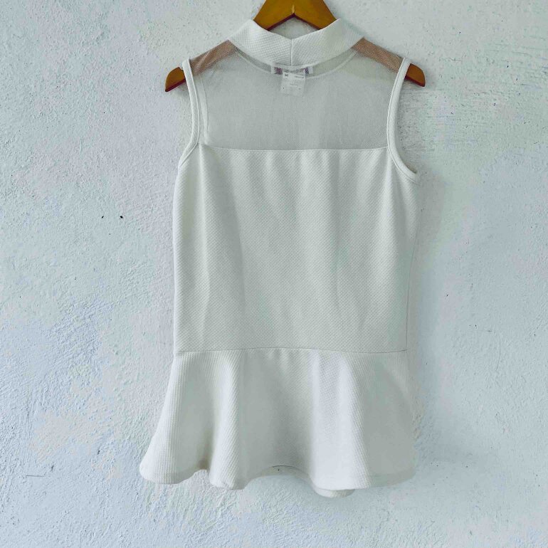 Blusa Peplum Blusa Con Transparencia Blanca Blusas Peplum Con Escote