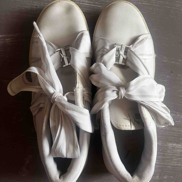 Para Tenis Blancos Tenis Agujeta De Liston Tenis Puma De Listón De