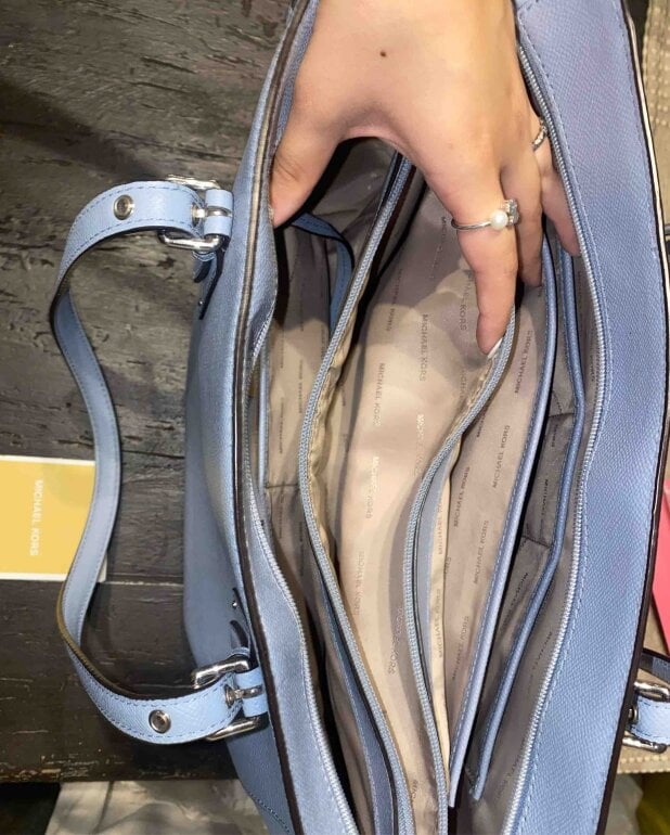 Carteras Michael Kors Small Logo Mujer Azules En Cartera Pequeña