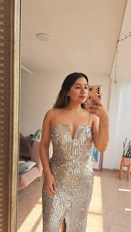 Evabrazzi Vestidos De Noche Eva Brazzi Vestido Plateado